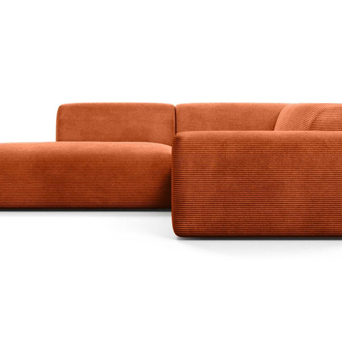 NADUVI Collection Nina Big Hoekbank Links - Ribstof - Terra Cotta