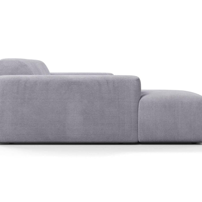 NADUVI Collection Nina Hoekbank Links - Ribstof - Lichtgrijs