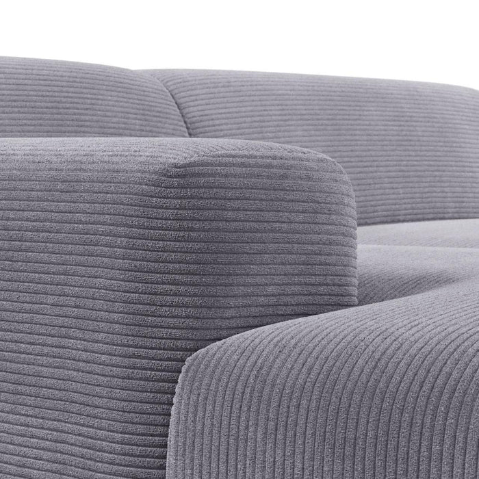 NADUVI Collection Nina Hoekbank Links - Ribstof - Lichtgrijs