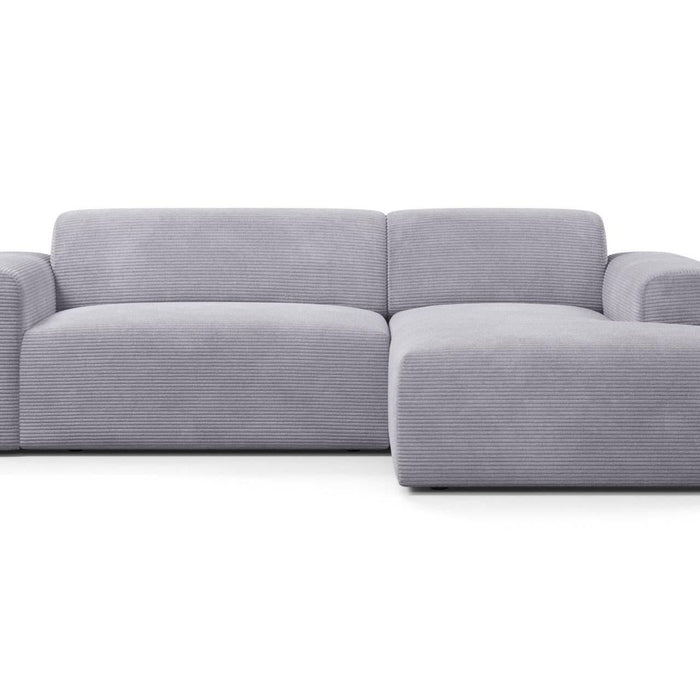 NADUVI Collection Nina Hoekbank Rechts - Ribstof - Lichtgrijs