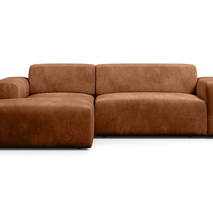 NADUVI Collection Nina Hoekbank Links - Velvet - Karamel bruin