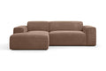 NADUVI Collection Nina Hoekbank Links - Ribstof - Hazelnootbruin