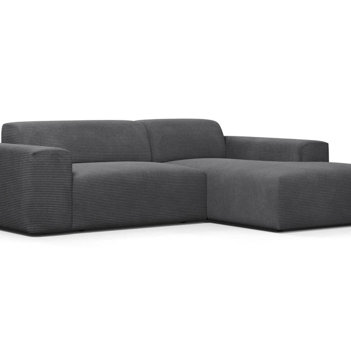 NADUVI Collection Nina Hoekbank Rechts - Ribstof - Antraciet