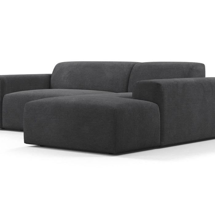 NADUVI Collection Nina Hoekbank Rechts - Ribstof - Antraciet