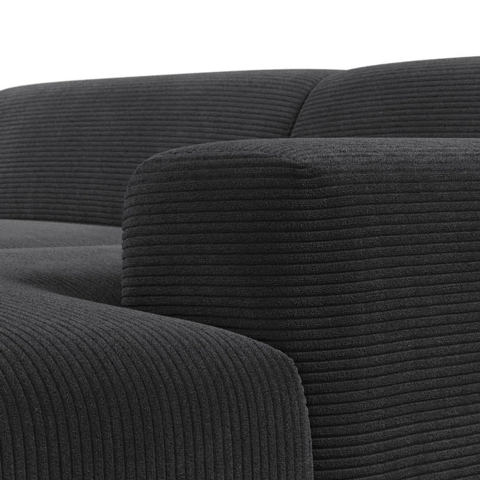 NADUVI Collection Nina Hoekbank Rechts - Ribstof - Antraciet