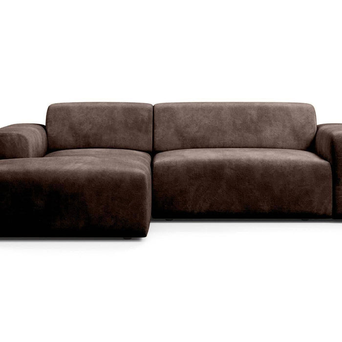 NADUVI Collection Nina Hoekbank Links - Velvet - Donkerbruin