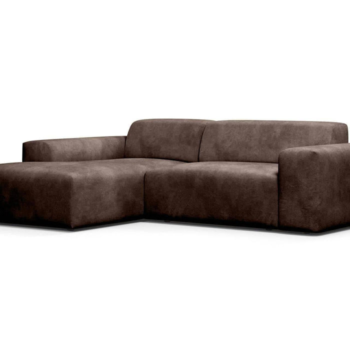 NADUVI Collection Nina Hoekbank Links - Velvet - Donkerbruin