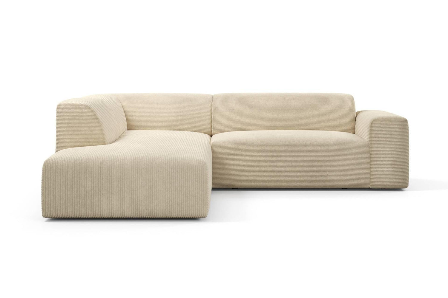 NADUVI Collection Nina Big Hoekbank Links - Ribstof - Crème