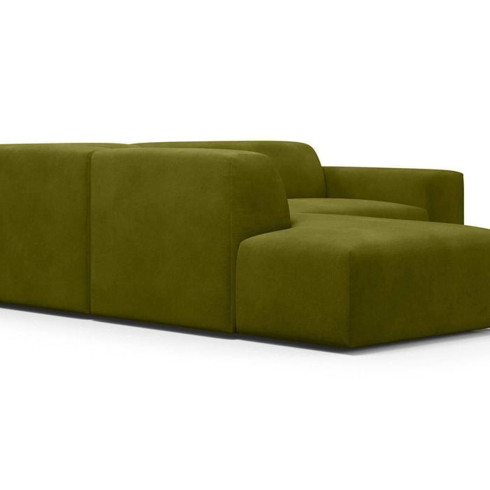 NADUVI Collection Nina Big Hoekbank Links - Velvet - Olijfgroen