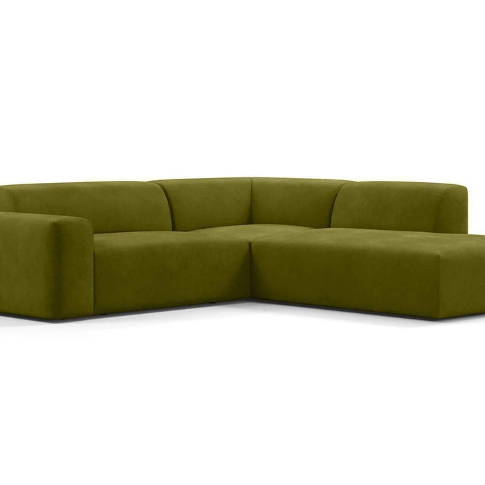 NADUVI Collection Nina Big Hoekbank Rechts - Velvet - Olijfgroen