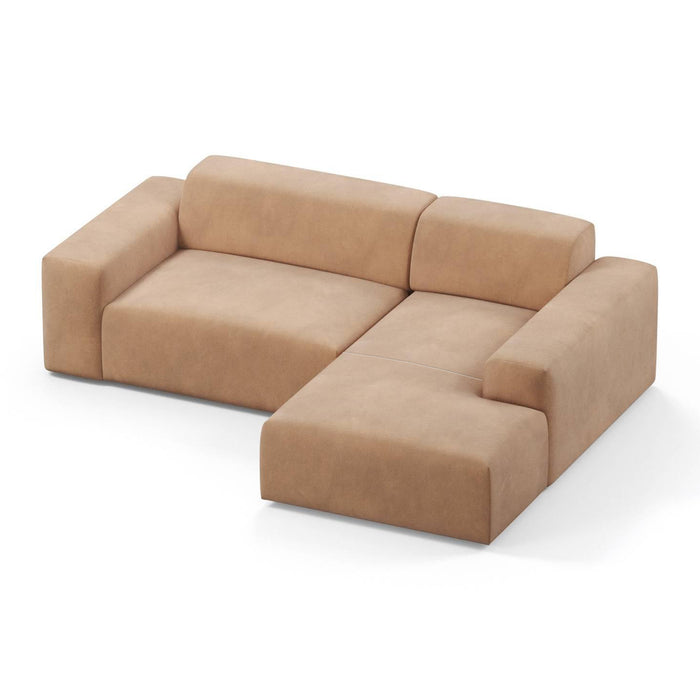 NADUVI Collection Nina Hoekbank Rechts - Velvet - Camel bruin