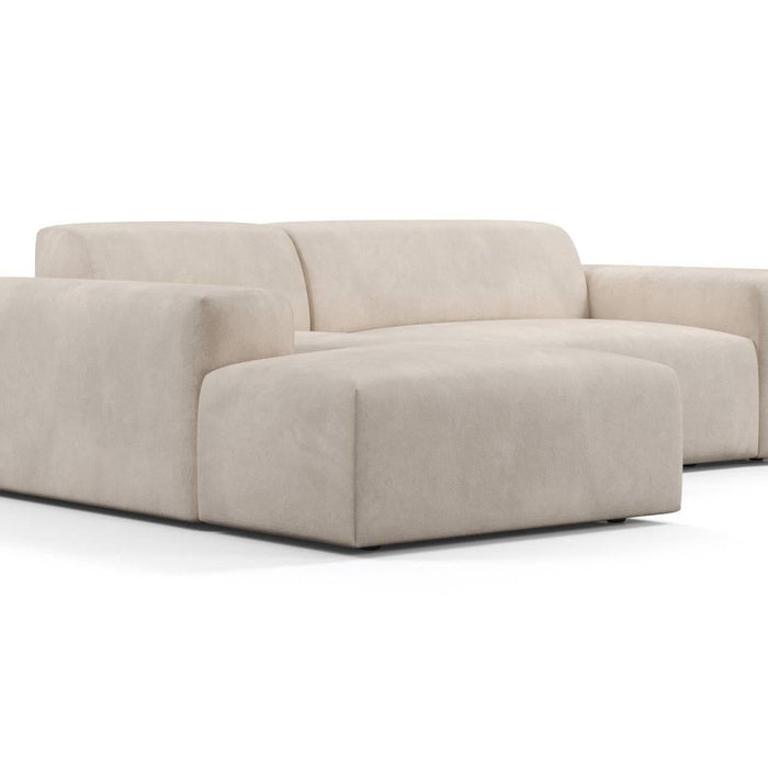 NADUVI Collection Nina Hoekbank Links - Velvet - Beige