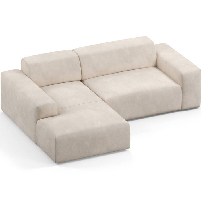 NADUVI Collection Nina Hoekbank Links - Velvet - Beige