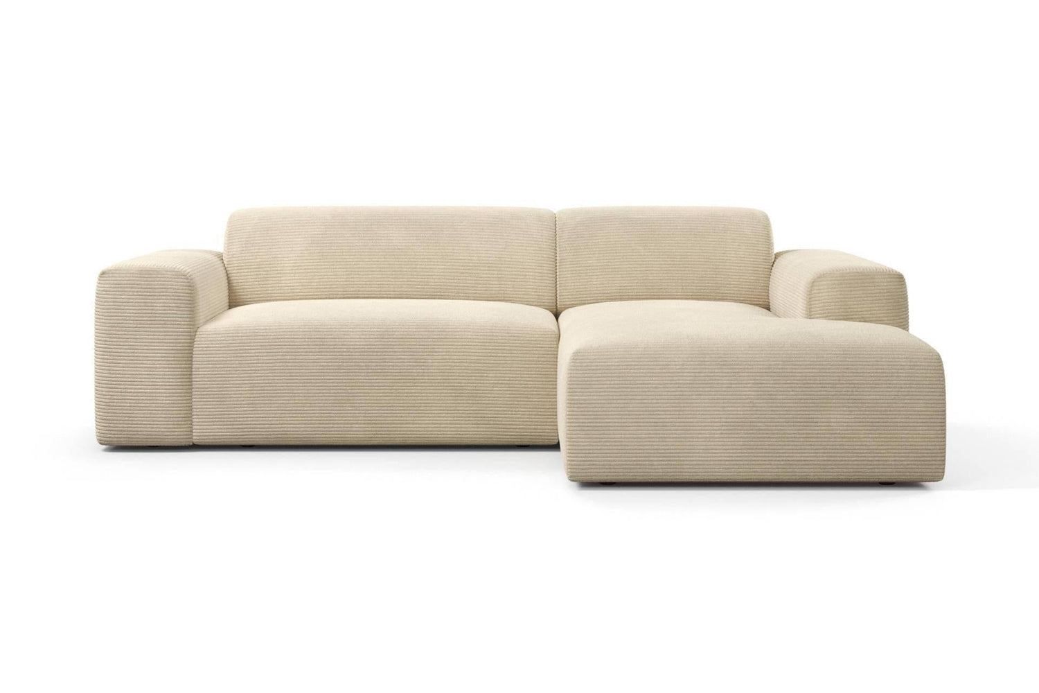 NADUVI Collection Nina Hoekbank Rechts - Ribstof - Crème