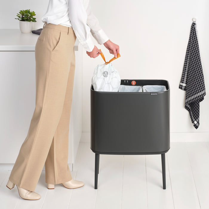 Brabantia Bo Touch Bin Afvalemmer 3 x 11 Liter - Confident Grey
