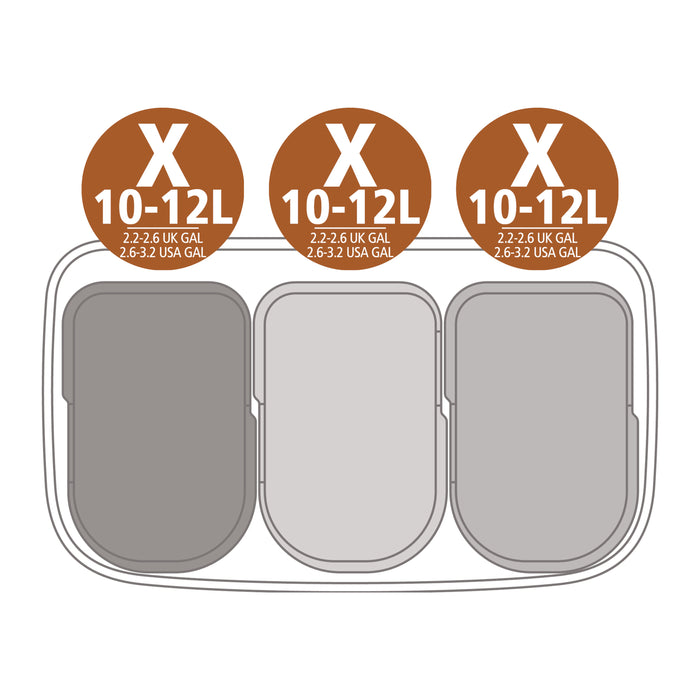 Brabantia Bo Touch Bin Afvalemmer 3 x 11 Liter - Confident Grey