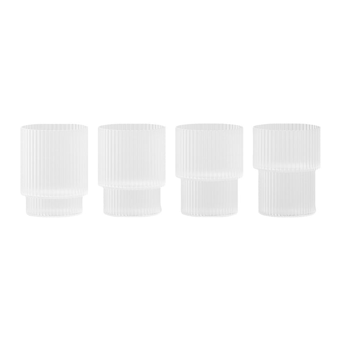 Ferm Living Ripple Drinkglazen Set van 4 Klein - Frosted