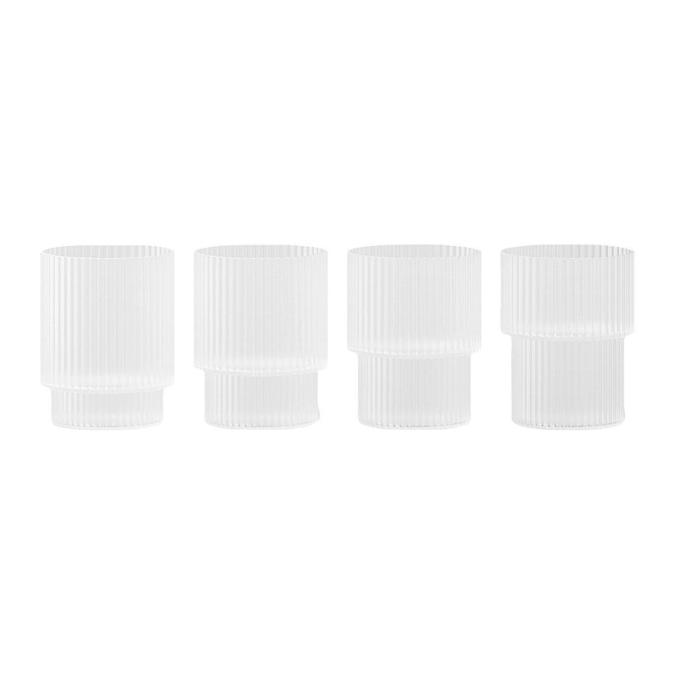 Ferm Living Ripple Drinkglazen Set van 4 Klein - Frosted