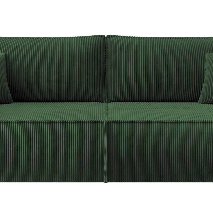 NADUVI Collection Galine 3-zitsbank met Slaapfunctie - Ribstof - Donkergroen