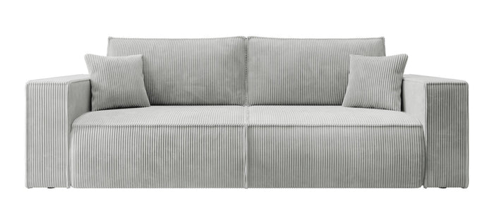 NADUVI Collection Galine 3-zitsbank met Slaapfunctie - Ribstof - Lichtgrijs