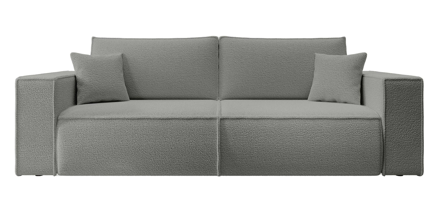 NADUVI Collection Galine 3-zitsbank met Slaapfunctie - Bouclé - Grijs