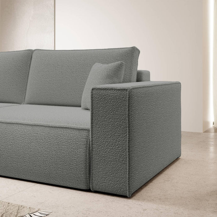 NADUVI Collection Galine 3-zitsbank met Slaapfunctie - Bouclé - Grijs