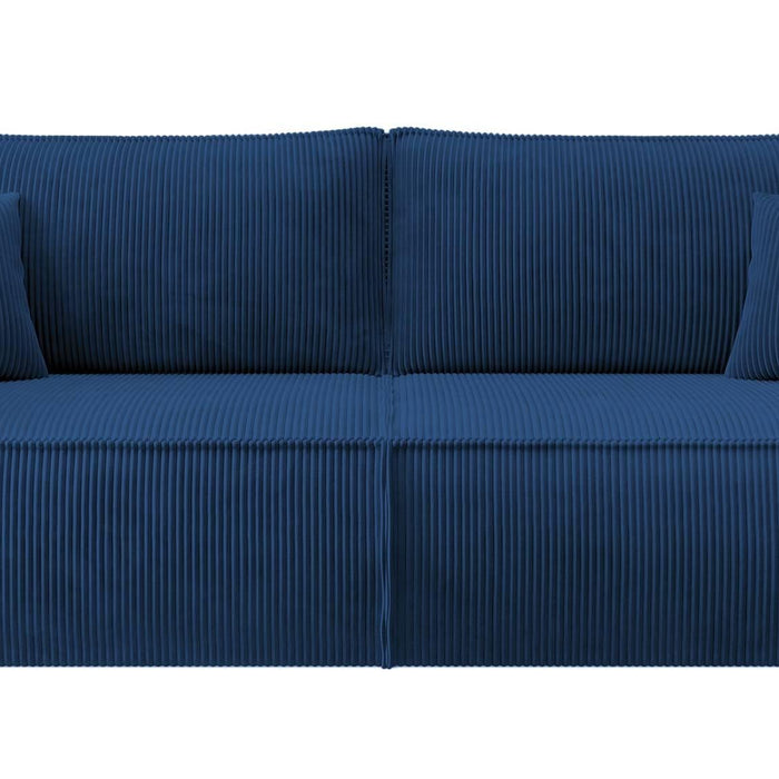 NADUVI Collection Galine 3-zitsbank met Slaapfunctie - Ribstof - Donkerblauw