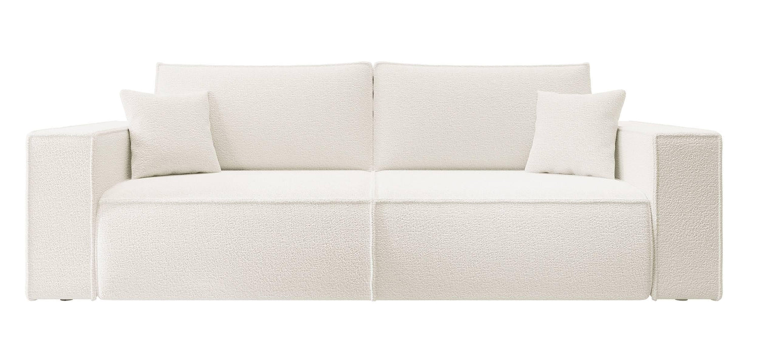 NADUVI Collection Galine 3-zitsbank met Slaapfunctie - Bouclé - Wit