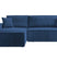 NADUVI Collection Galine Hoekbank met Chaise Longue Links met Slaapfunctie - Ribstof - Donkerblauw