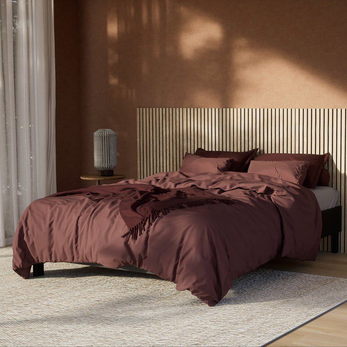 by fonQ Fresh Dekbedovertrek 140 x 200/220 cm - Aubergine