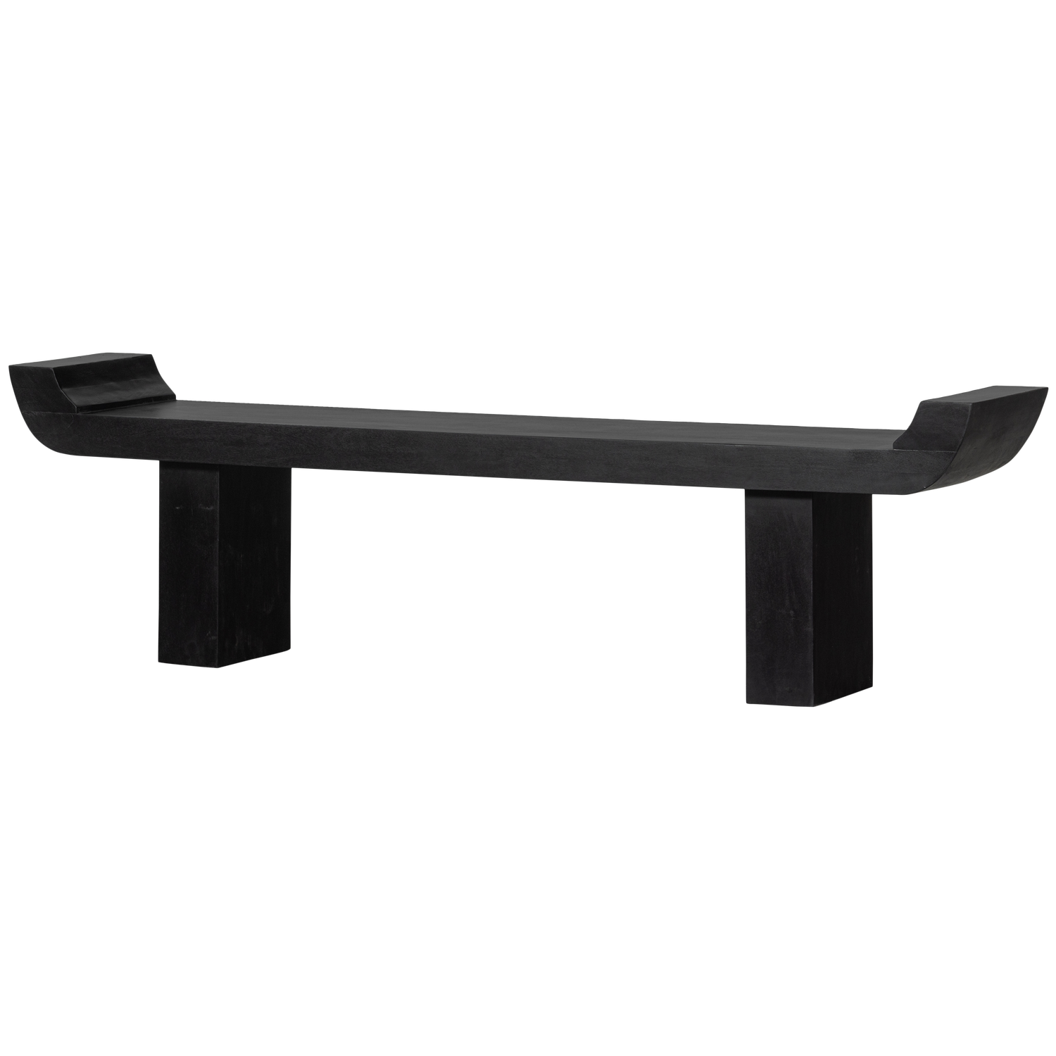 WOOOD Lox Bankje - Hout - Zwart - 35x183x53