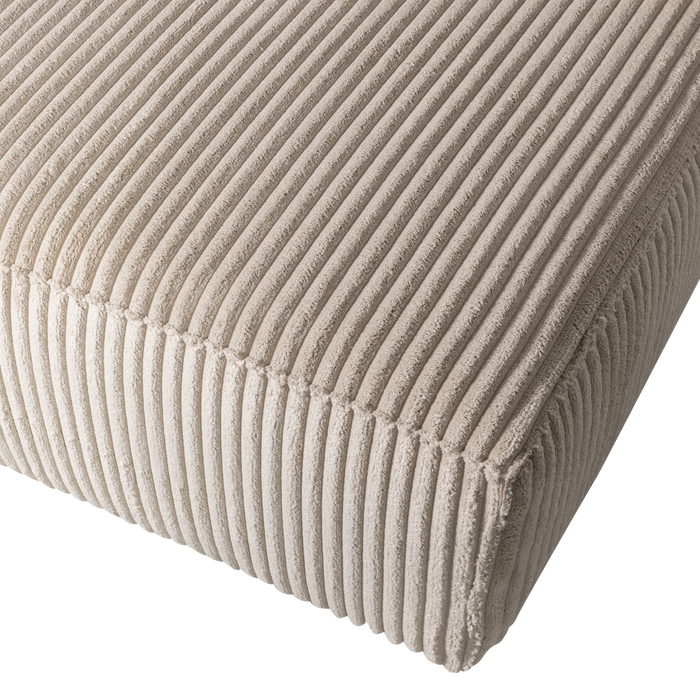 WOOOD Bean Hoekbank met Chaise Longue Rechts - Ribstof - Travertin