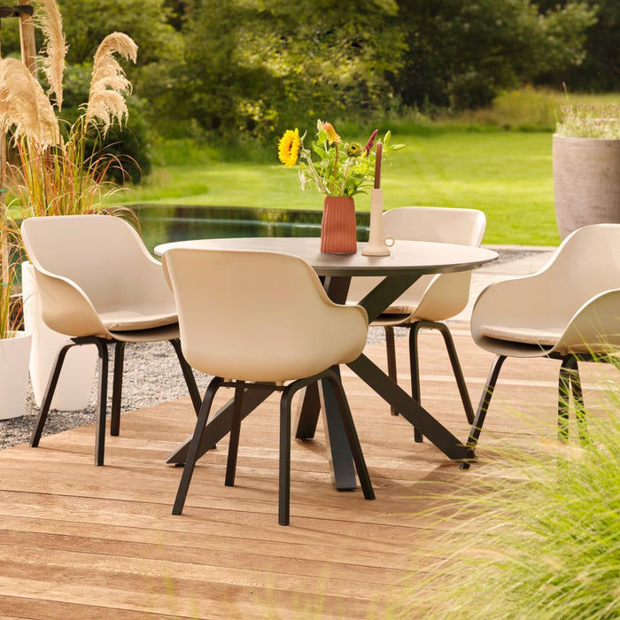 Hartman Le Soleil Tuinstoel Set van 2 - Taupe/Zwart