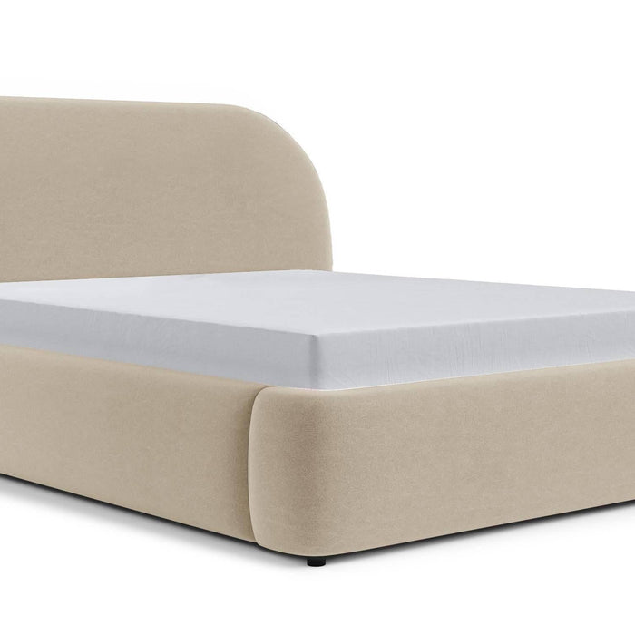 NADUVI Collection Philipa Bedframe - 180 x 200 cm - Fluweel - Lichtbeige