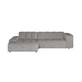 by fonQ Plume 3-zits Hoekbank met Chaise Longue Links - Chenille - Grijs