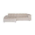 by fonQ Plume 3-zits Hoekbank met Chaise Longue Links - Chenille - Beige