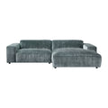 by fonQ Chunky Hoekbank met Chaise Longue Rechts - Rib - Teal