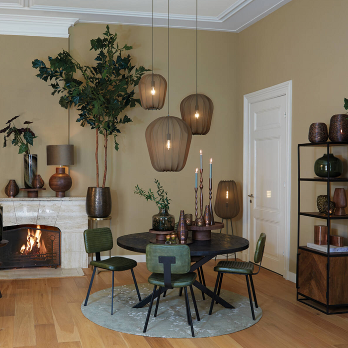 Light & Living Plumeria Hanglamp - M - H 40 x Ø 34 cm - Donkergroen