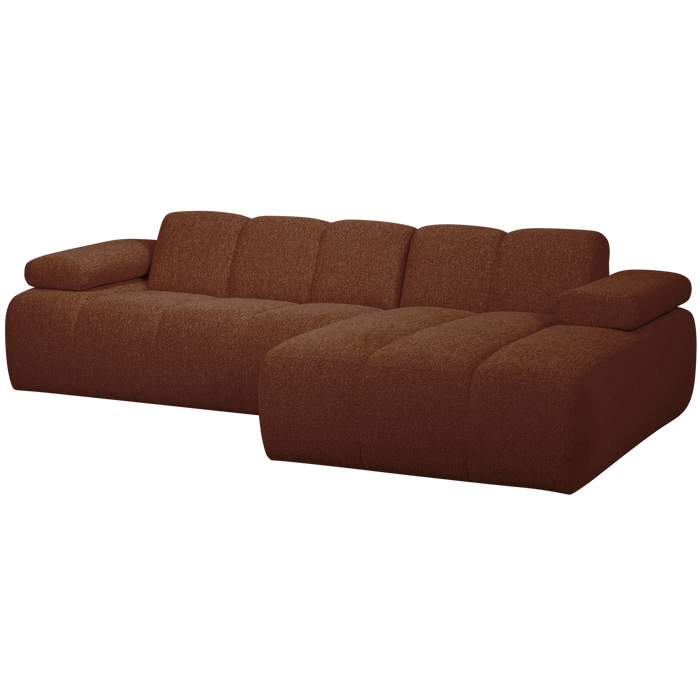 WOOOD Mojo Chaise Longue Bank Rechts - Bouclé - Roest Bruin Melange