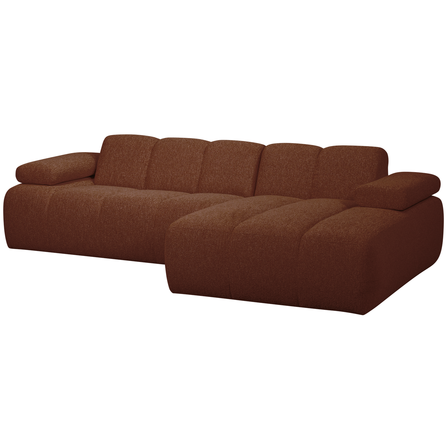 WOOOD Mojo Chaise Longue Bank Rechts - Bouclé - Roest Bruin Melange