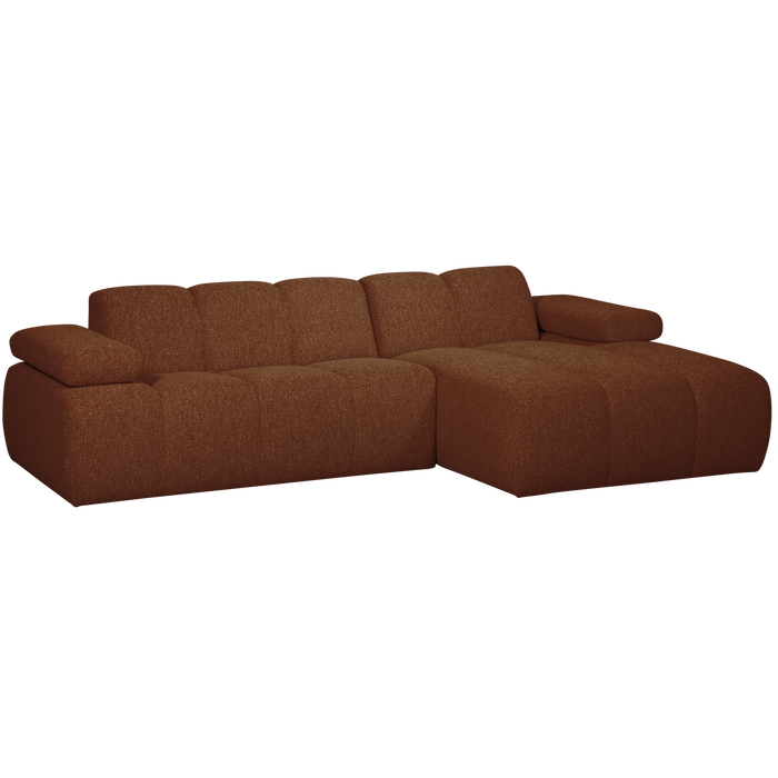 WOOOD Mojo Chaise Longue Bank Rechts - Bouclé - Roest Bruin Melange