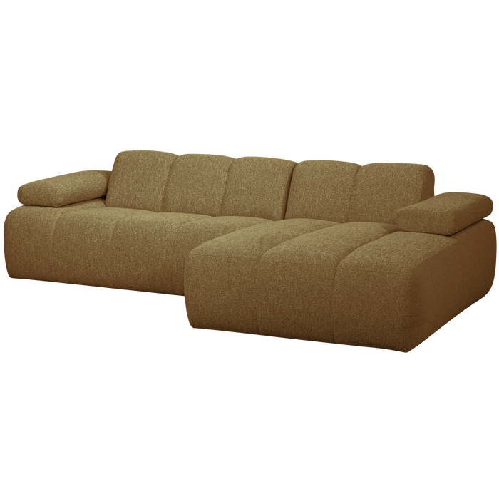 WOOOD Mojo Chaise Longue Bank Rechts - Bouclé - Geel|Bruin Melange