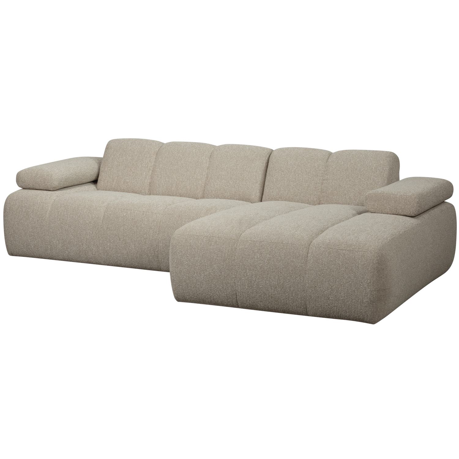 WOOOD Mojo Chaise Longue Bank Rechts - Bouclé - Beige Melange