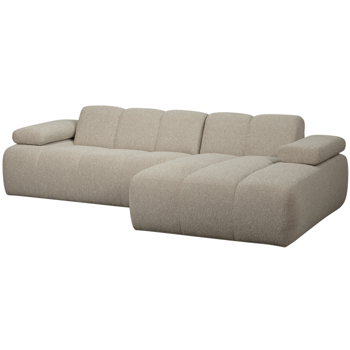 WOOOD Mojo Chaise Longue Bank Rechts - Bouclé - Beige Melange