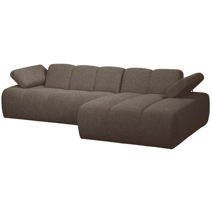 WOOOD Mojo Chaise Longue Bank Rechts - Bouclé - Bruin Melange