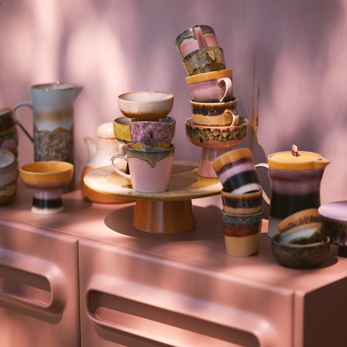 HKliving 70's Ceramics Cappuccinomok 0,33 L - Set van 4 - Vista