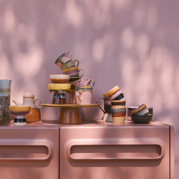 HKliving 70's Ceramics Dessert Kommen Ø 12,5 cm - Set van 4 - Harbour