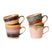 HKliving 70's Ceramics Cappuccinomok 0,33 L - Set van 4 - Vista