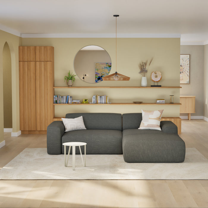 NADUVI Collection Nina Hoekbank Rechts - Linnen - Antraciet