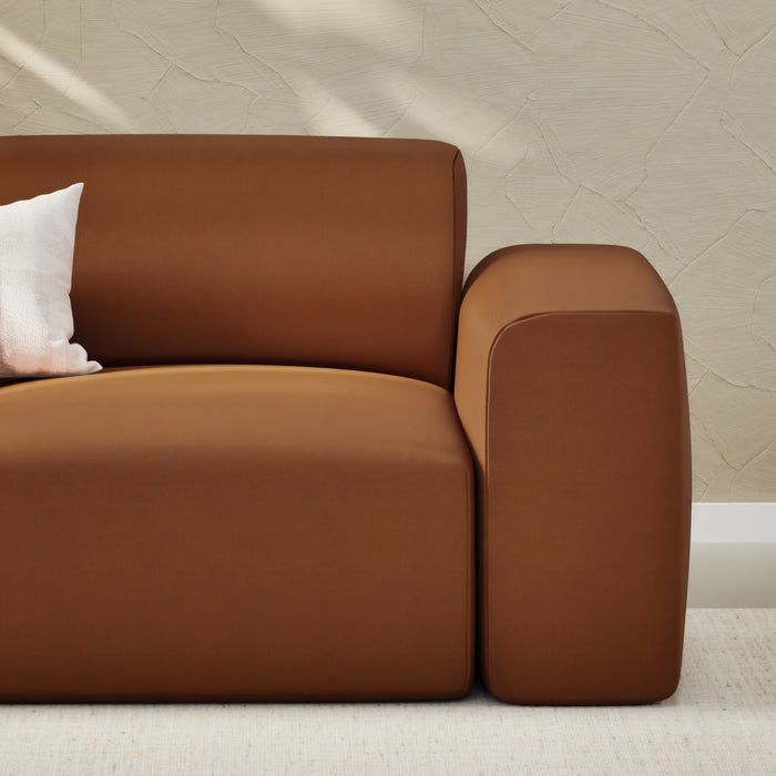 NADUVI Collection Nina Hoekbank Links - Velvet - Karamel bruin
